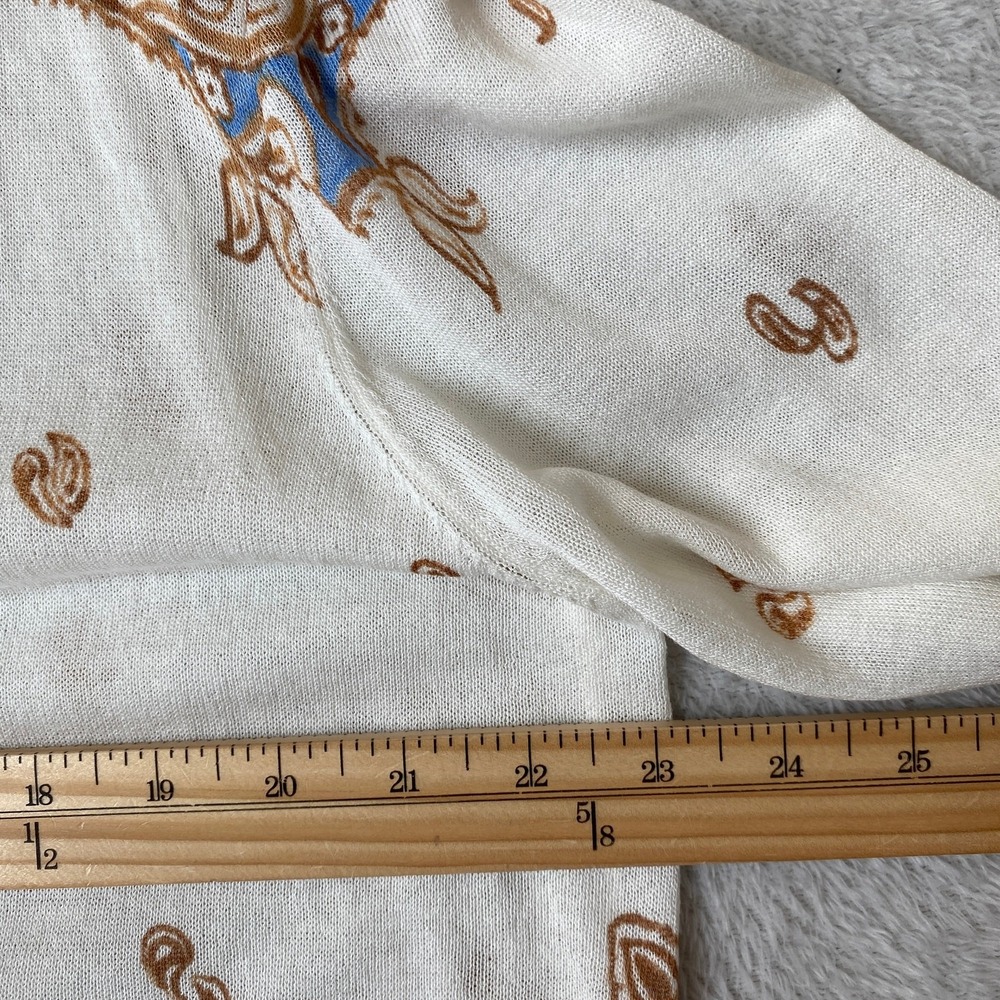 Martha Steward Paisley Cardigan Sweater Women XL Tan Moroccan Boho Cottagecore - Picture 4 of 11